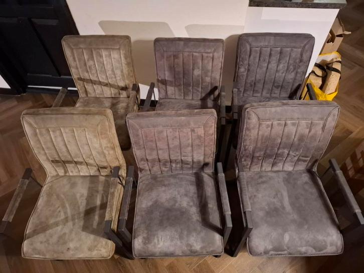 Set van 6 eetkamerstoelen met armleuning, Antiek en Kunst, Antiek | Meubels | Stoelen en Banken, Ophalen