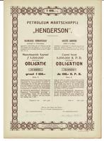 50 x Petroleum Mij Henderson 1908 - Obligatie ƒ100 - Serie C, Postzegels en Munten, Aandelen en Waardepapieren, Verzenden, Voor 1920