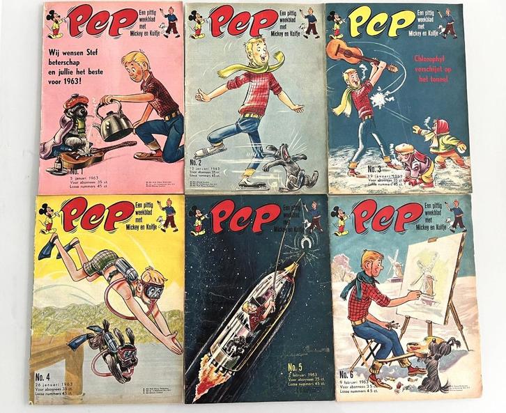 Weekblad Pep - 6 edities 1963, Boeken, Strips | Comics, Gelezen, Meerdere comics, Europa, Ophalen of Verzenden
