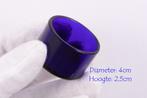 Antiek kobalt blauw mini bakje vaasje, 4x2,5cm, glas, Antiek en Kunst, Antiek | Glas en Kristal, Verzenden