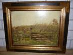 Antiek landschap schilderij van 1942 van Ton Pape 53x43cm, Ophalen of Verzenden