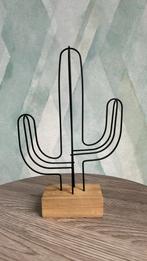 Decoratieve metalen cactus op houten voet. Zwart., Huis en Inrichting, Woonaccessoires | Overige, Nieuw, Ophalen of Verzenden
