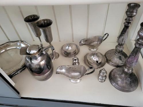 servies,  complete set ( thermoskan verkocht ), Antiek en Kunst, Antiek | Goud en Zilver, Zilver, Ophalen