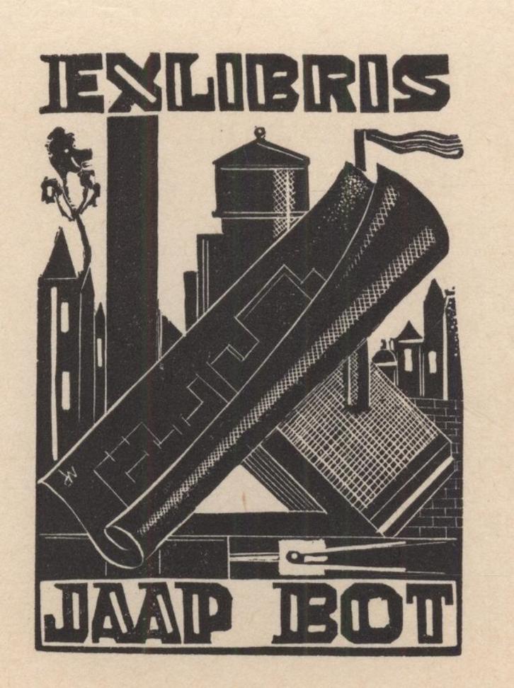 0377 Ex Libris Nederland : Cor de Wolff, 1941, Antiek en Kunst, Kunst | Etsen en Gravures, Verzenden