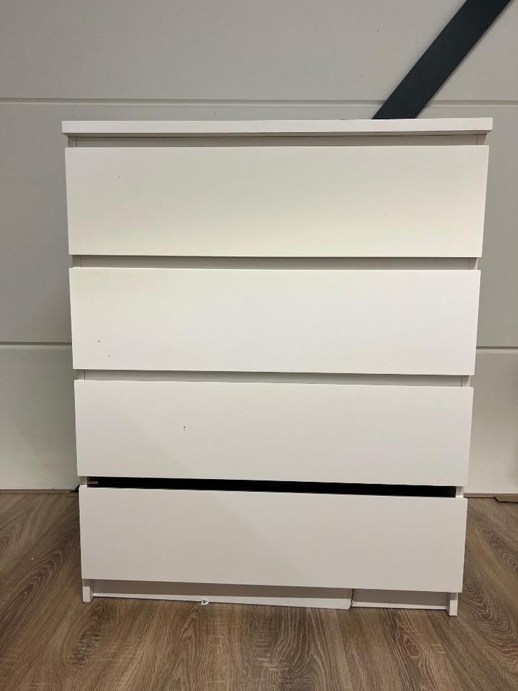MALM Ladekast met 4 lades, wit, 80x100 cm, Huis en Inrichting, Kasten | Ladekasten, Gebruikt, Minder dan 100 cm, 50 tot 100 cm
