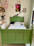 Antiek Groen Twijfelaar Bed inclusief matras en topper, Ophalen, Gebruikt, 190 cm of minder, Twijfelaar