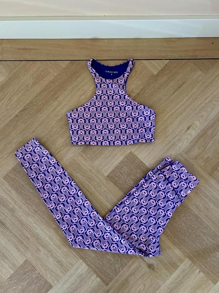 *NIEUW!* Sportset van Loavies, legging + sport top, mt S, Kleding | Dames, Sportkleding, Nieuw, Overige typen, Maat 36 (S), Paars