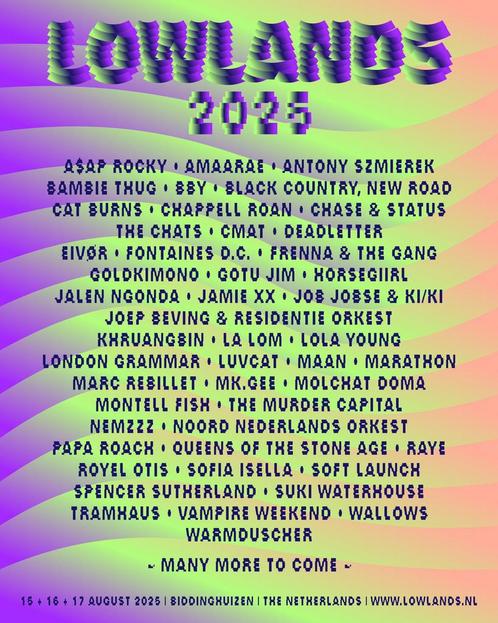 4x Lowlands 2025 kaartjes (ticketmaster overdracht), Tickets en Kaartjes, Evenementen en Festivals, Drie personen of meer, Meerdaags