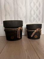 Brynxz potten majestic brown/black set 2 stuks ophalen, Tuin en Terras, Bloempotten, Ophalen, Steen, Gebruikt, Rond