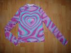 Cerise/blauwe longsleeve met hartje H&M, maat 170 NIEUWSTAAT, Meisje, H&M, Ophalen of Verzenden, Zo goed als nieuw