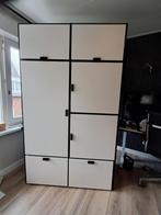 Kleding en opbergkast, Huis en Inrichting, Kasten | Kledingkasten, Ophalen, Gebruikt, 100 tot 150 cm, Met klep(pen)