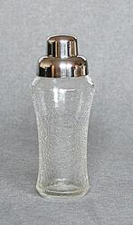 Cocktail Shaker van Craquelé glas met een verzilverde dop, Antiek en Kunst, Ophalen of Verzenden