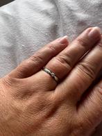 Wit goud 14k ring met diamant maat 16,5, Ophalen, Wit, Dame, Goud