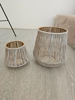 Set van 2 decoratieve manden, Huis en Inrichting, Lampen | Lampenkappen, 25 tot 50 cm, Rond, Ophalen of Verzenden, Zo goed als nieuw
