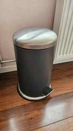 Donkergrijze pedaalemmer, Ophalen, Met pedaal, Zo goed als nieuw, Rvs
