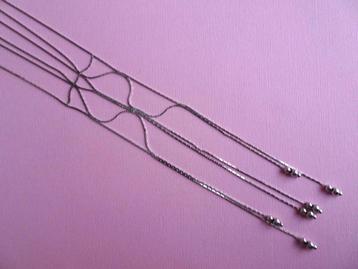 jwg Lange vintage 60s Art Deco Charleston stl ketting zilver beschikbaar voor biedingen