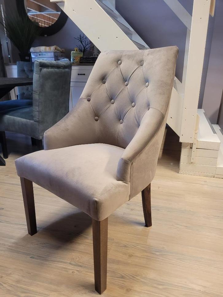 *VOORRAAD* 6 Landelijke Eetkamerstoelen Walter Knoop Taupe 6, Huis en Inrichting, Stoelen, Nieuw, Vijf, Zes of meer stoelen, Stof