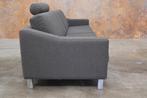 Als Nieuw! grote grijze stoffen Leolux Antonia design bank, Leolux, Design, Driepersoons, 75 tot 100 cm