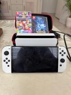 Nitendo switch OLED met pokemon en mario kart, Met games, Zo goed als nieuw, Met 1 controller, Switch OLED