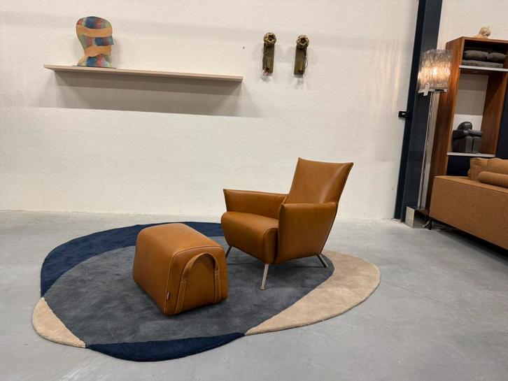 Nieuw Label van den Berg Cheo Fauteuil Novino leer Gin Poef, Huis en Inrichting, Fauteuils, Nieuw, Leer, 75 tot 100 cm, Ophalen of Verzenden