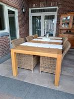 Beach 7 tuinset met teaktafel en 6 stoelen, Tuin en Terras, Tuinsets en Loungesets, Ophalen, 6 zitplaatsen, Teakhout, Zo goed als nieuw