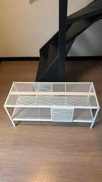BAGGEBO Tv-meubel, metaal/wit, 90x35x40 cm beschikbaar voor biedingen