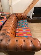 Klassieke Chesterfield bank, Ophalen of Verzenden, Gebruikt, 75 tot 100 cm, Leer