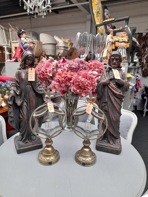 2 x mooie grote beelden jezus en maria 125.00 euro p.s, Antiek en Kunst, Antiek | Religie, Ophalen of Verzenden