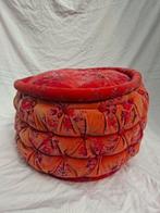 Leuke brocante poef zitzak, Huis en Inrichting, Zitzakken, Ophalen, Gebruikt, Rood, Zitzak
