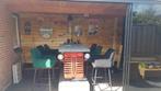 bar tractor  taffel compleet  met luxe bar krukken, Tuin en Terras, Ophalen