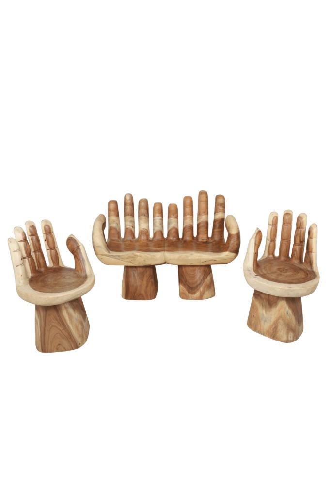 handbank+ handstoel, Huis en Inrichting, Fauteuils, Nieuw, Hout, Minder dan 50 cm, Ophalen of Verzenden