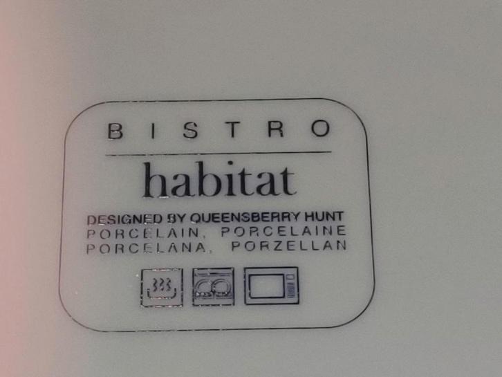 Bistro Habitat borden, 6 stuks, Huis en Inrichting, Keuken | Servies, Zo goed als nieuw, Bord(en), Overige stijlen, Ophalen