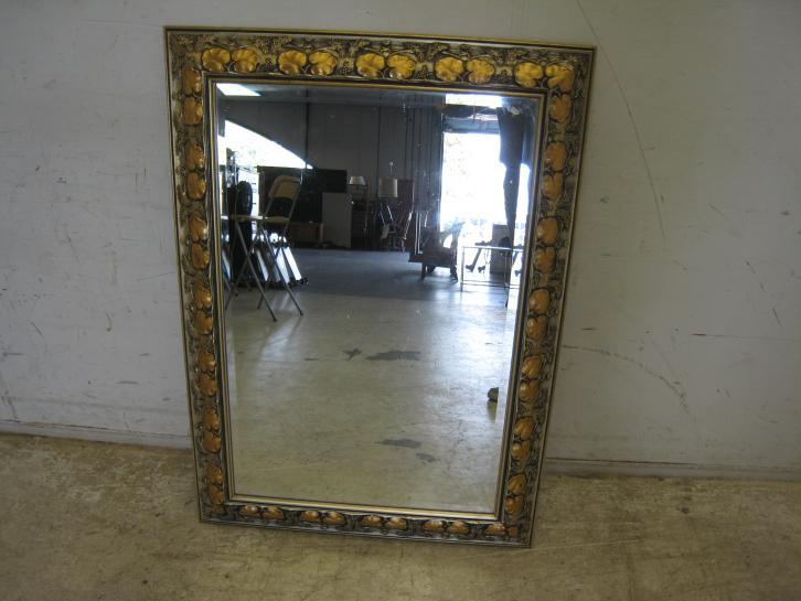 Prachtige brocante facet geslepen spiegel met sierlijke lijs, Huis en Inrichting, Woonaccessoires | Spiegels, Gebruikt