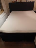 Boxspring 160x200 met goede matras, Zwart, Tweepersoons, Ophalen of Verzenden, Zo goed als nieuw