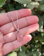 Rozenkwarts Ketting - Echt Zilver, Info@lavicollection.com, Nieuw, Roze, Met edelsteen