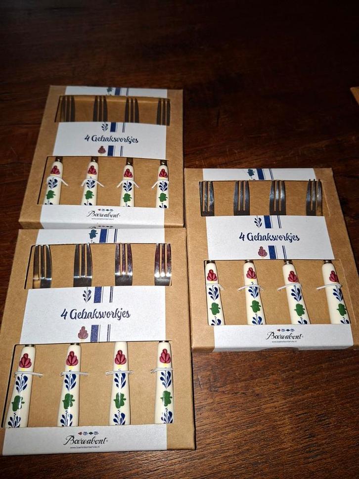 Boerenbont Gebaksvorkjes - 12 stuks Nieuw, Huis en Inrichting, Keuken | Bestek, Nieuw, Los bestek, Rvs of Chroom, Vaatwasserbestendig
