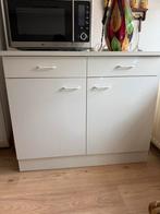 Witte Kast met Deuren en Lades, Ophalen, Kunststof, Gebruikt, 50 tot 100 cm
