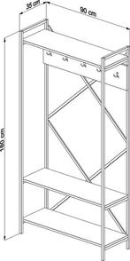 NAVIS Industriële kapstok met schoenenrek, Zo goed als nieuw, Metaal, 150 tot 200 cm, Ophalen