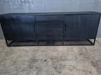 Dressoir zwart mangohout 210 cm lang, Huis en Inrichting, Kasten | Dressoirs, 25 tot 50 cm, 200 cm of meer, Ophalen