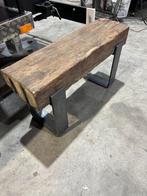 Bijzettafel of bankje van oude bielzen., Minder dan 45 cm, Nieuw, Ophalen of Verzenden, 75 cm of meer