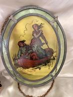 Glas in lood raamhanger met roeiboot, Ophalen of Verzenden