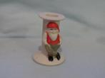 Vintage Zweedse keramieken kerstkandelaar met leunende tomte, Diversen, Kerst, Ophalen of Verzenden, Zo goed als nieuw