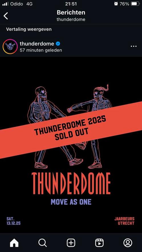 THUNDERDOME 2025 ticket SOLD OUT, Tickets en Kaartjes, Evenementen en Festivals, Twee personen