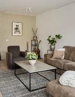 Grijze salontafel met stalen frame - 115x75x45, Huis en Inrichting, Tafels | Salontafels, Ophalen, Gebruikt, 100 tot 150 cm, 50 tot 100 cm