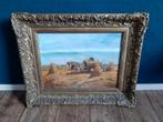 Klassiek schilderij paarden met hooiwagen, Antiek en Kunst, Ophalen