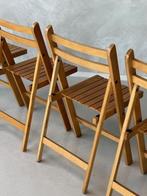 Jaren 70 klapstoelen 4x vintage retro klapstoel prijs p/stuk, Gebruikt, Bruin, Vintage, Ophalen of Verzenden