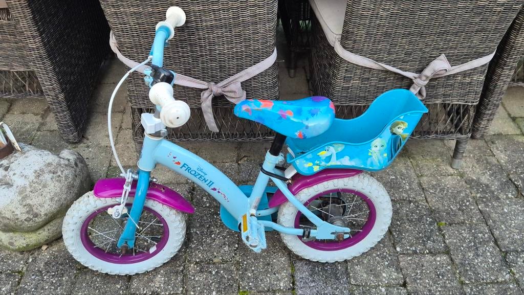 Frozen kinderfiets in goede staat, Ophalen, 14 inch of minder, Frozen, Handrem