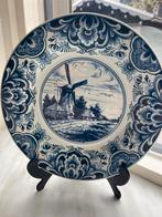 Delfts Blauw Bord met Molen, Antiek en Kunst, Ophalen of Verzenden