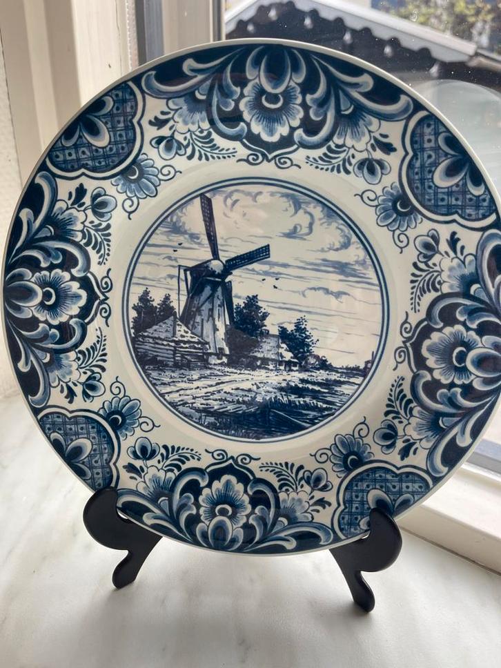 Delfts Blauw Bord met Molen, Antiek en Kunst, Antiek | Wandborden en Tegels, Ophalen of Verzenden