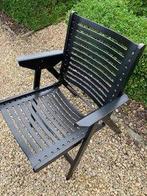 2 zwarte Rex folding chairs, Huis en Inrichting, Ophalen, Gebruikt, Twee, Zwart